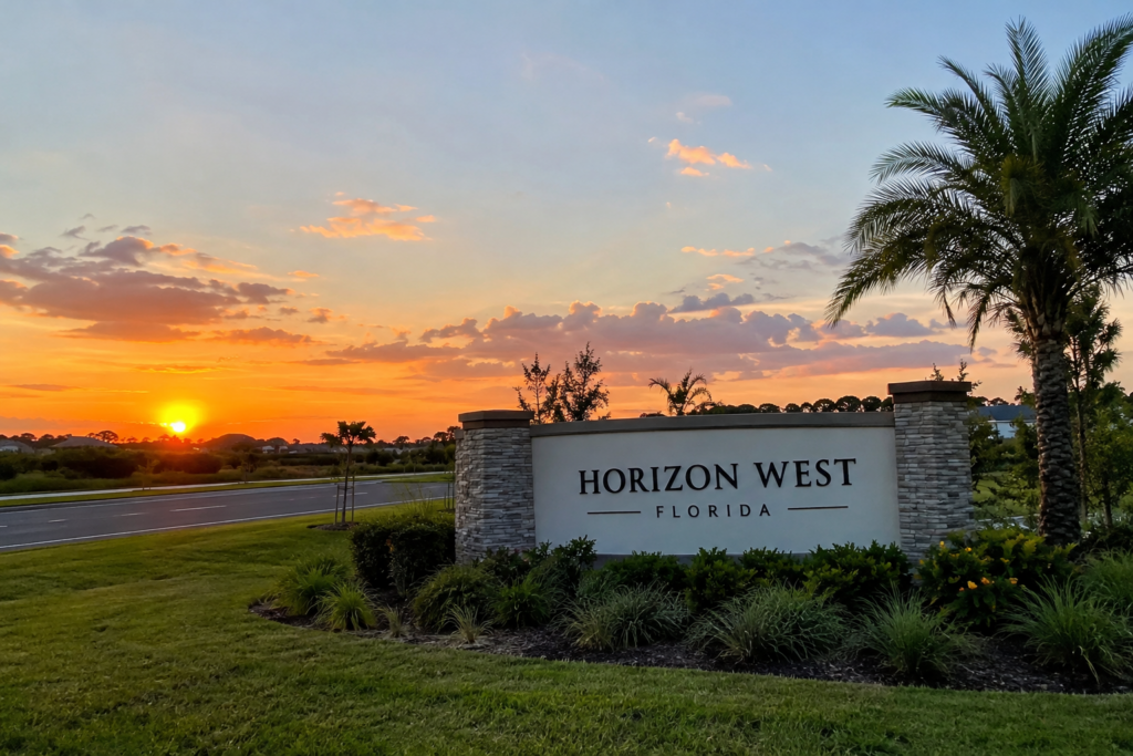 Entrada Horizon West ao Pôr do Sol
